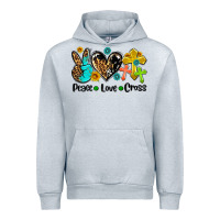 Heather Grey peace love cross Urban Hoodie - AdoDesignShop
