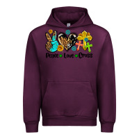 Mauve Wine peace love cross Urban Hoodie - AdoDesignShop
