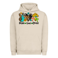 Pigment French Oak peace love cross Urban Hoodie - AdoDesignShop