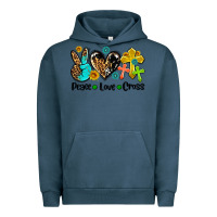 Pigment Midnight Navy peace love cross Urban Hoodie - AdoDesignShop