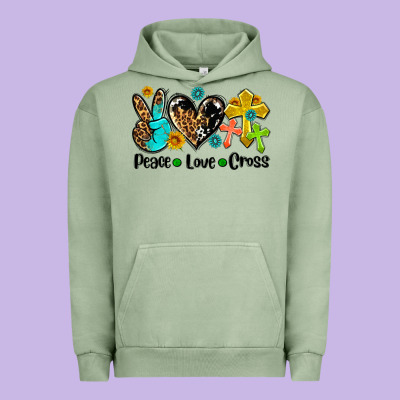 Peace Love Cross Urban Hoodie Designed By Adodesignshop