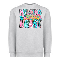 Heather Grey Nursing is a work of heart Heavyweight Sweatshirt - CowhideDigitalArt