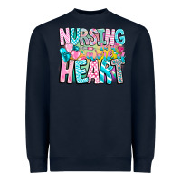 Navy Nursing is a work of heart Heavyweight Sweatshirt - CowhideDigitalArt