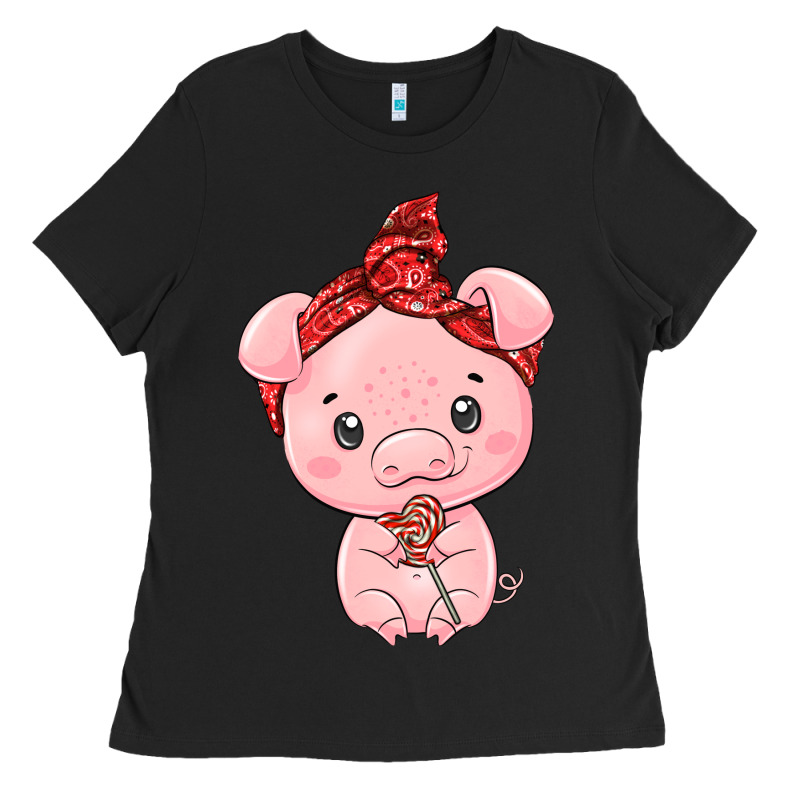 Cute Pig Ladies Tee by texasbilliewilder | Teevron
