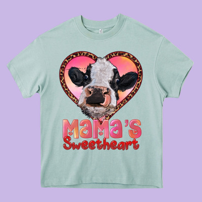 Mamas Sweetheart Baby Cow Heavy Core Tee Designed By Ranaportraitstore
