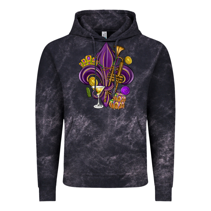Fleur De Lis Mardi Gras Vintage Hoodie by HowdyJamesFarm | Teevron