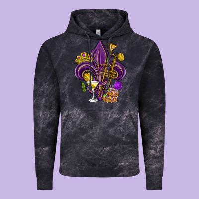 Fleur De Lis Mardi Gras Vintage Hoodie Designed By Howdyjamesfarm