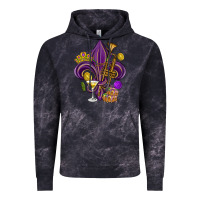 Cloud Black Fleur de lis Mardi Gras Vintage Hoodie - HowdyJamesFarm