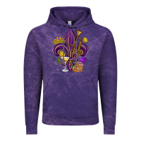 Cloud Purple Fleur de lis Mardi Gras Vintage Hoodie - HowdyJamesFarm
