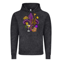 Vintage Black Fleur de lis Mardi Gras Vintage Hoodie - HowdyJamesFarm