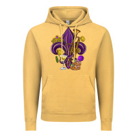 Vintage Mustard Fleur de lis Mardi Gras Vintage Hoodie - HowdyJamesFarm