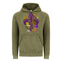 Vintage Olive Fleur de lis Mardi Gras Vintage Hoodie - HowdyJamesFarm
