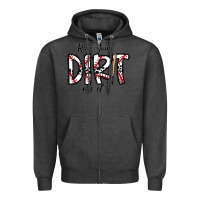 Charcoal Heather rub somedirt on it baseball Zipper Hoodie - CowhideDigitalArt