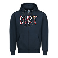 Navy rub somedirt on it baseball Zipper Hoodie - CowhideDigitalArt