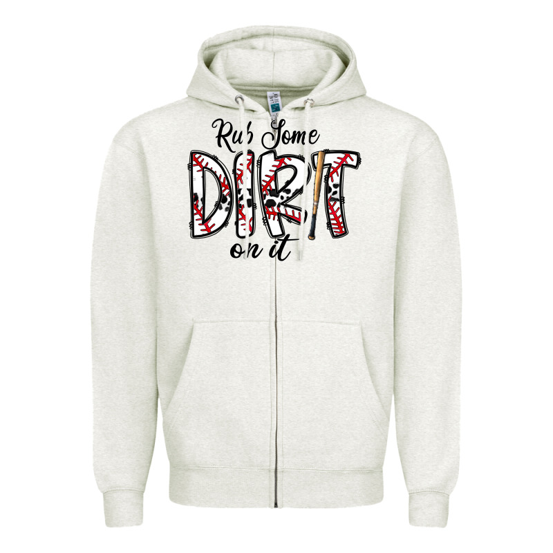 Rub Somedirt On It Baseball Zipper Hoodie by CowhideDigitalArt | Teevron