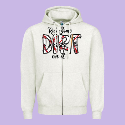 Rub Somedirt On It Baseball Zipper Hoodie Designed By Cowhidedigitalart