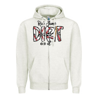 Oatmeal Heather rub somedirt on it baseball Zipper Hoodie - CowhideDigitalArt