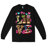 Black love valentine's day army boots olivia Long Sleeve Tee - OliviaCreatesArt
