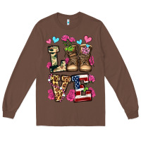 Chestnut love valentine's day army boots olivia Long Sleeve Tee - OliviaCreatesArt