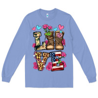 Colony Blue love valentine's day army boots olivia Long Sleeve Tee - OliviaCreatesArt