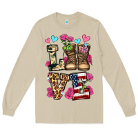 Mushroom love valentine's day army boots olivia Long Sleeve Tee - OliviaCreatesArt