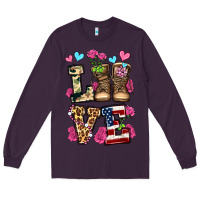 Plum love valentine's day army boots olivia Long Sleeve Tee - OliviaCreatesArt