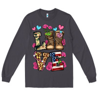 Smoke love valentine's day army boots olivia Long Sleeve Tee - OliviaCreatesArt