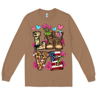 Toasted Coconut love valentine's day army boots olivia Long Sleeve Tee - OliviaCreatesArt