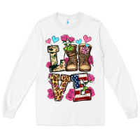 White love valentine's day army boots olivia Long Sleeve Tee - OliviaCreatesArt