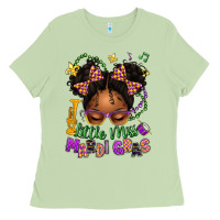 Matcha little miss mardi gras afro messy bun kid Ladies Tee - texasbilliewilder