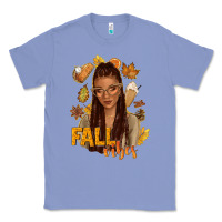 Colony Blue Fall vibes afro woman Classic Tee - NancyCooperArtShop