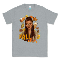 Heather Grey Fall vibes afro woman Classic Tee - NancyCooperArtShop