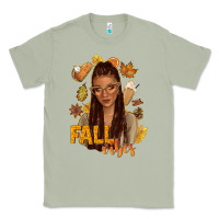 Matcha Fall vibes afro woman Classic Tee - NancyCooperArtShop