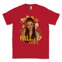 Red Fall vibes afro woman Classic Tee - NancyCooperArtShop