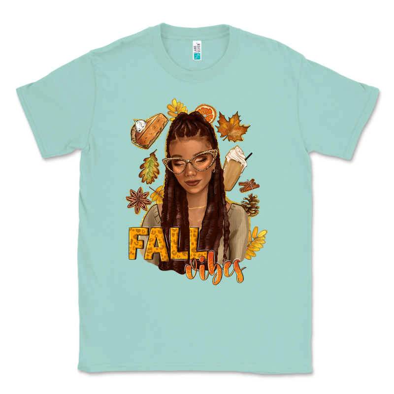 Fall Vibes Afro Woman Classic Tee by NancyCooperArtShop | Teevron