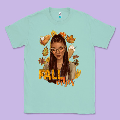 Fall Vibes Afro Woman Classic Tee Designed By Nancycooperartshop