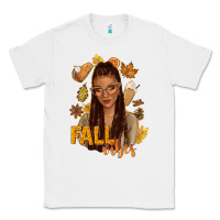 White Fall vibes afro woman Classic Tee - NancyCooperArtShop