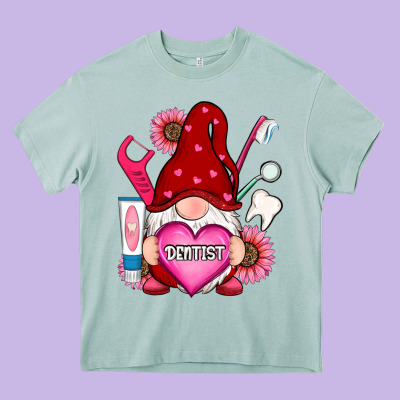 Valentines Day Dentist Gnome Heavy Core Tee Designed By Ranaportraitstore