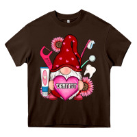 Chocolate Brown valentines day dentist gnome Heavy Core Tee - RanaPortraitStore