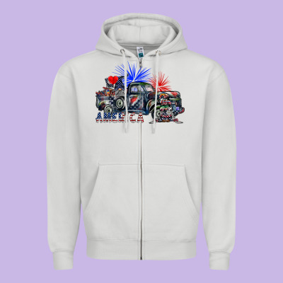 America Zipper Hoodie Designed By Sublimationcraftshop