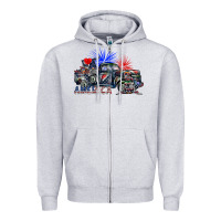 Heather Grey america Zipper Hoodie - SublimationCraftShop