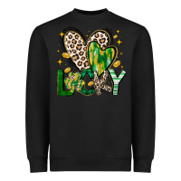 Black Lucky Saint Patricks Day Heavyweight Sweatshirt - CowhideDigitalArt