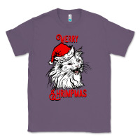 Lavender Merry Christmas Cat Classic Tee - SublimationCraftShop