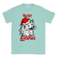 Seafoam Merry Christmas Cat Classic Tee - SublimationCraftShop
