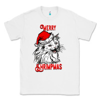 White Merry Christmas Cat Classic Tee - SublimationCraftShop