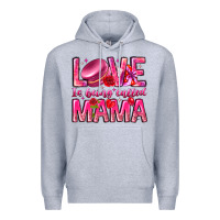 Heather Grey Love is Being Called Mama Premium Hoodie - CowhideDigitalArt