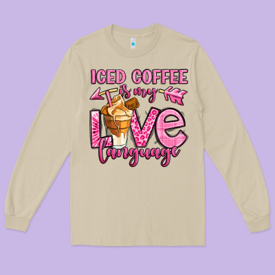 Iced Coffee Is My Love Language Long Sleeve Tee Designed By Oliviacreatesart