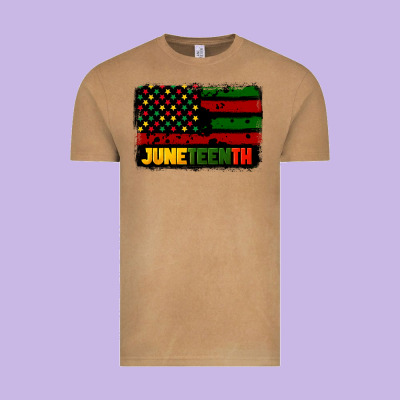 Juneteenth American Flag Vintage Tee Designed By Cowgirlartshop