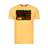 Vintage Mustard juneteenth american flag Vintage Tee - CowGirlArtShop