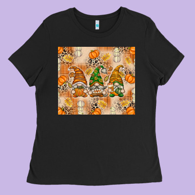 Fall With Gnomes Ladies Tee Designed By Texasbilliewilder